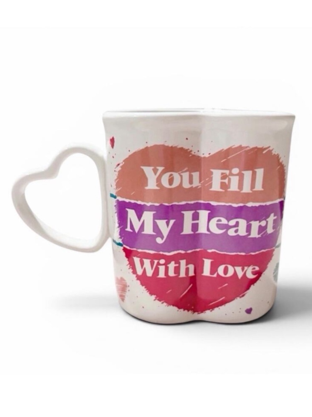 Ceramic Coffee Mug Cup “You Fill My Heart With Love” by PAPEL